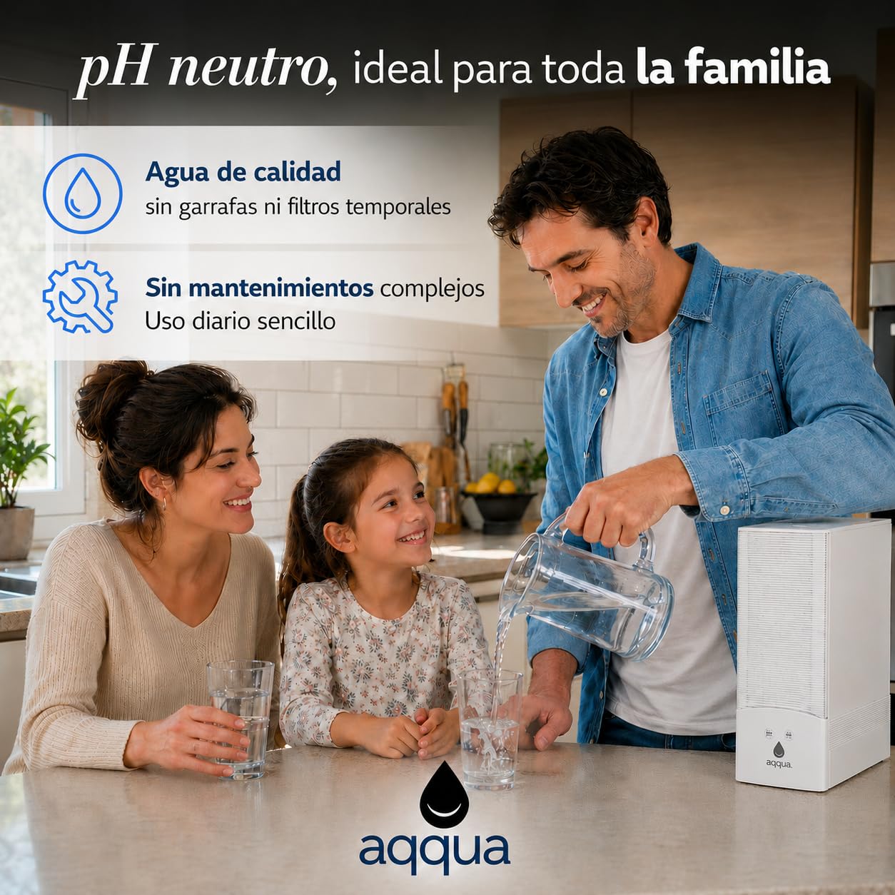 AQQUA FRESS 600GPD – Ósmosis Inversa Flujo Directo Sin Tanque | 5 Etapas | Instalación 15 min | Cambio Filtros 1 Click | Con o sin Electricidad y Desagüe en Modo ECO | Marca España