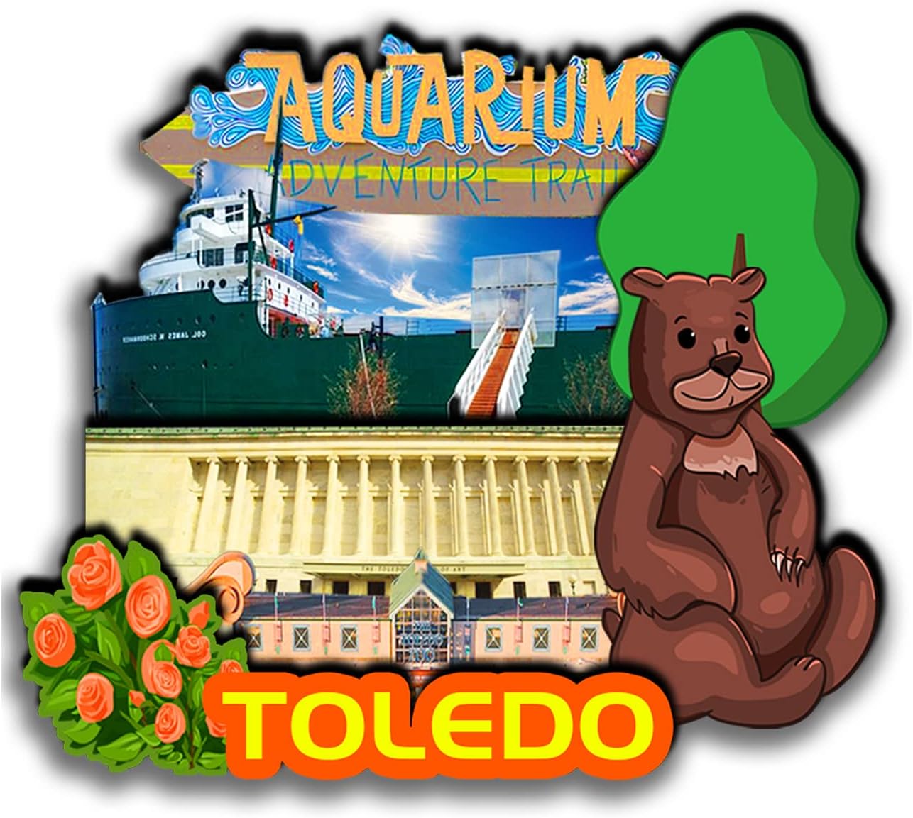 Toledo Ohio USA Refrigerator 3D Wood Products