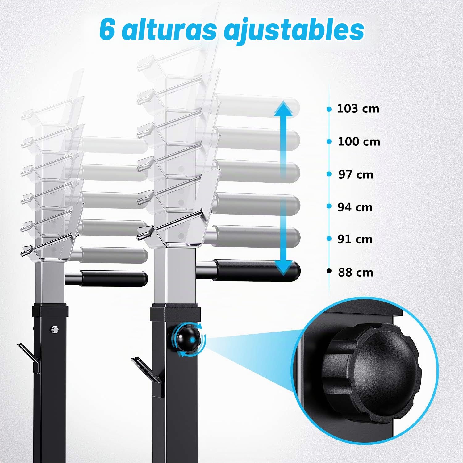 WINNOW Banco de Musculación Ajustable con Estación de Dominada Banco de Levantamiento de Pesas Plegable Gimnasio de Entrenamiento en Casa Banco de Entrenamiento Multiuso …