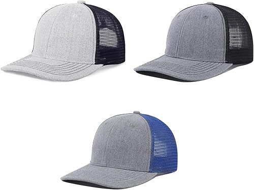 Miniatura 7 de Sombreros de camionero unisex en blanco de malla Snapback sombreros deportivos lisos gorras de béisbol ajustables