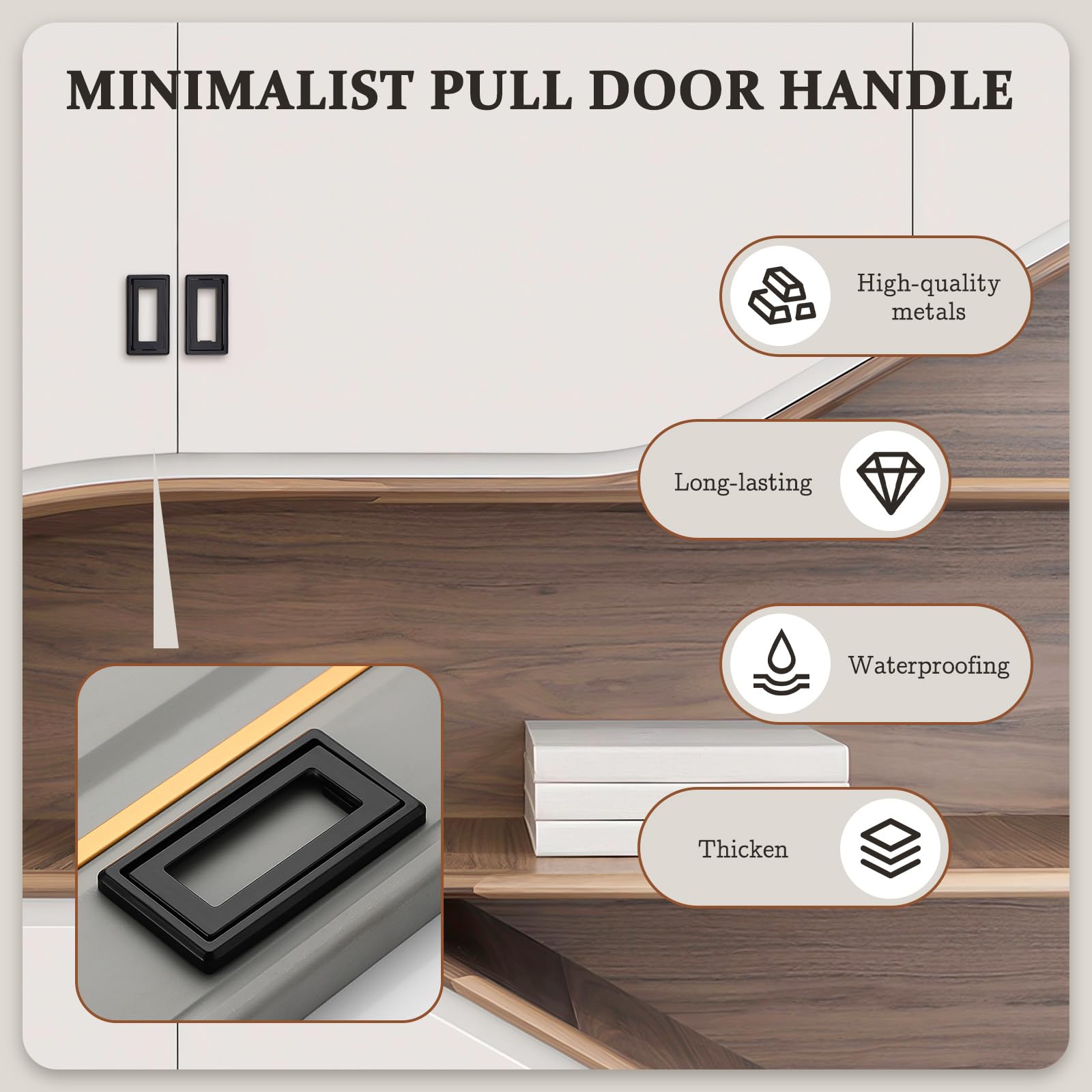 Fatiya 6 Packs Flush Pull Handle with Screws, Zinc Alloy Trap Door Ring Pull Hardware Accessories - Image 3