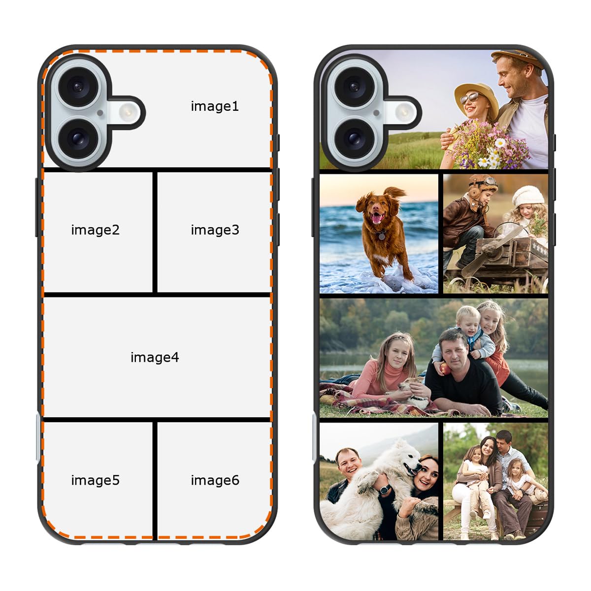 Klsify Custom Case for iPhone 16 Plus/16+ Photos Collage Personalized Customized Customizable Multi Image Text Picture Name Design Shockproof