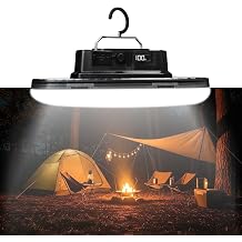 Transparent Portable Rechargeable LED Camping Lights with LCD Battery Indicator, Waterproof Outdoor Tent Light,Super Bright Waterproof Hanging Lamp for Tents, Canopies, Emergency