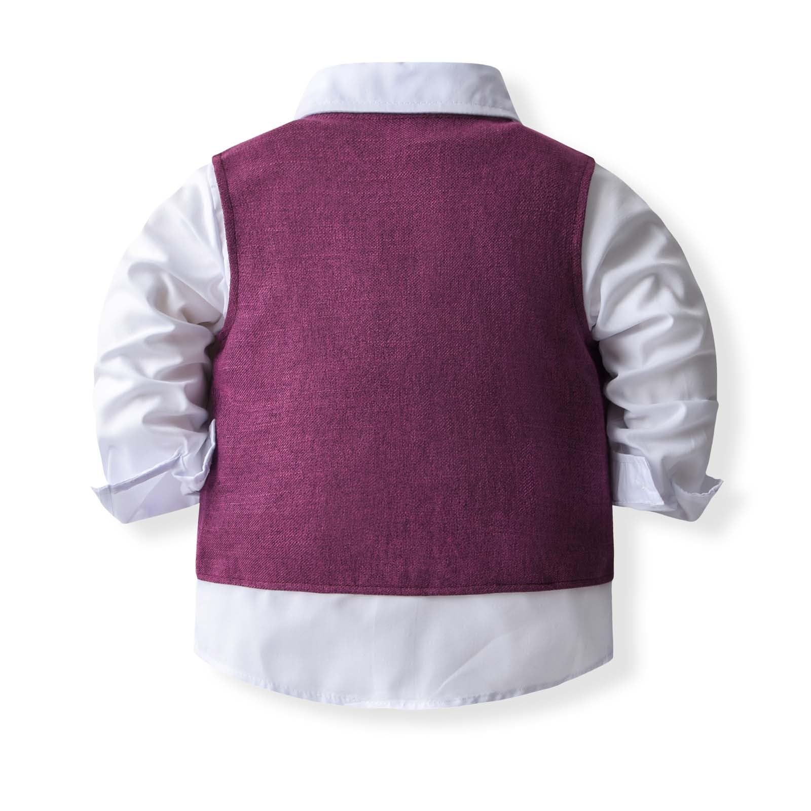 WWricotta Abiti, Per Neonati, Completi, Smoking Per Neonati, Da Uomo, Formali, Camicia + Gilet + Pantaloni, Completi Per Neonati, Anti-rughe