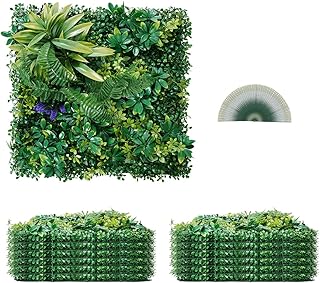 VEVOR Artificial Grass Wall Panels, 12 PCS 20 x 20 inch, 3D Combination ...