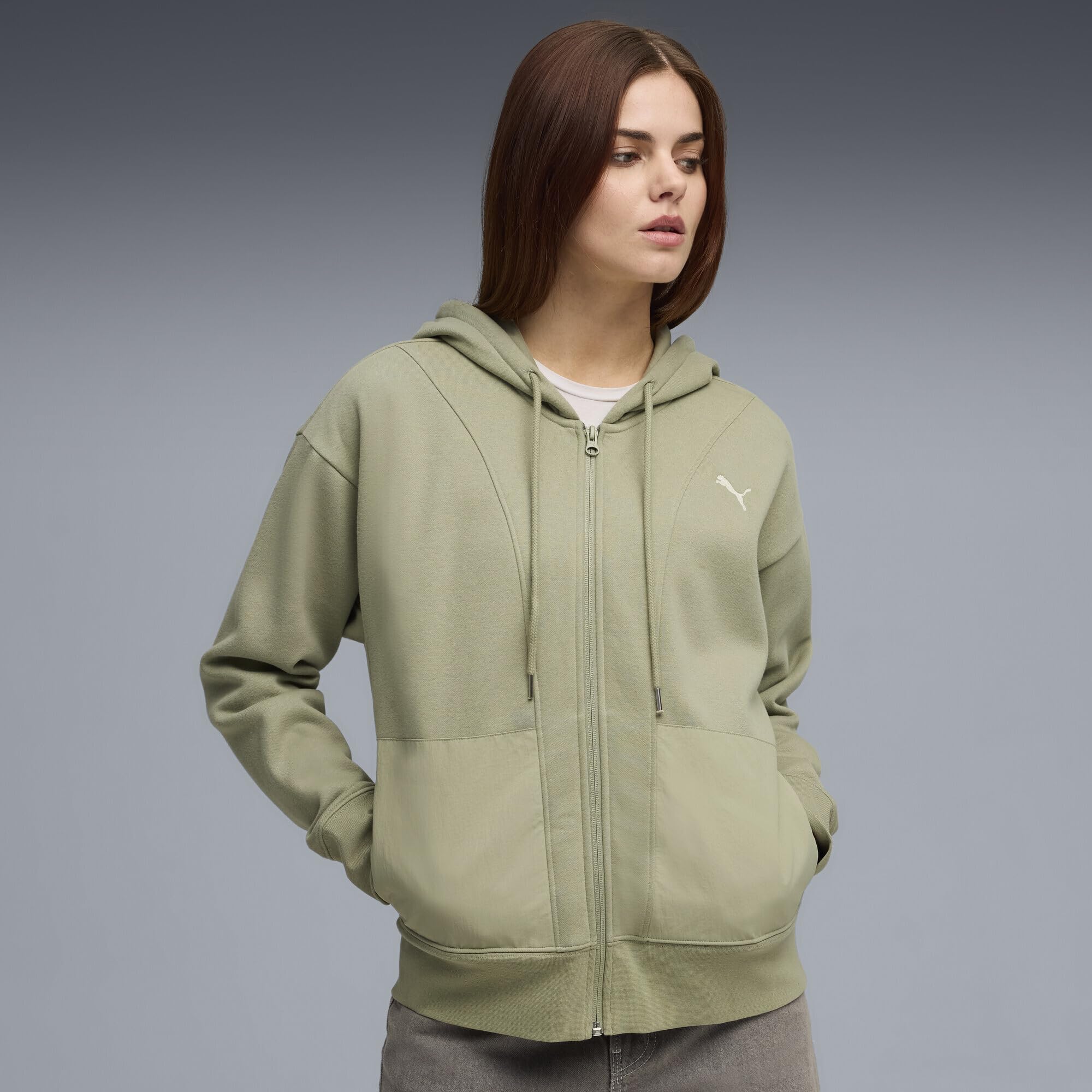 PUMA HER Relaxed bluza z kapturem na całej długości FL