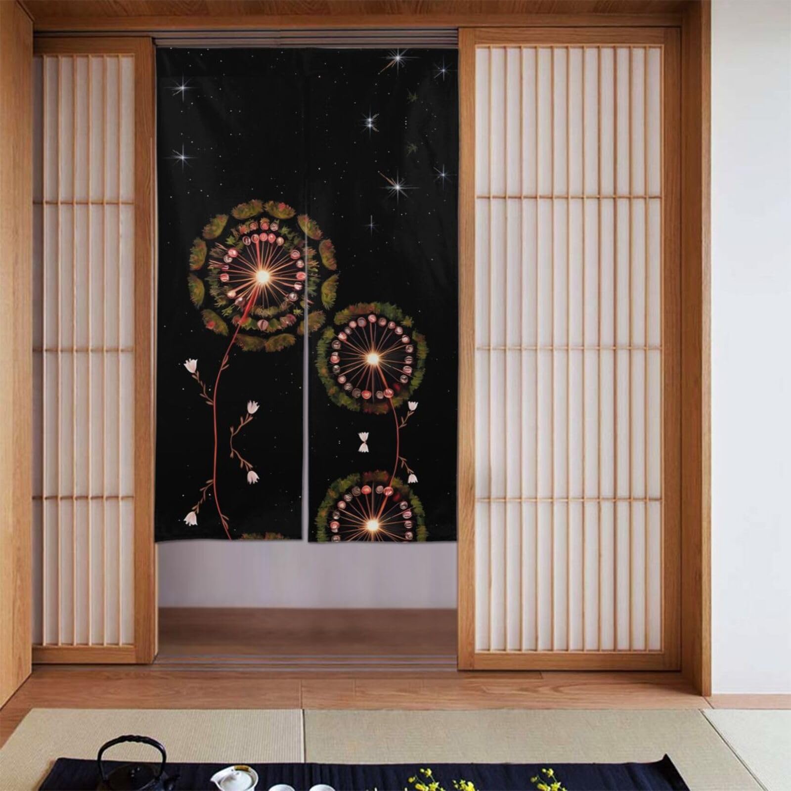 Rideaux occultants pissenlit BROLEO pour l'obscurité de la chambre
