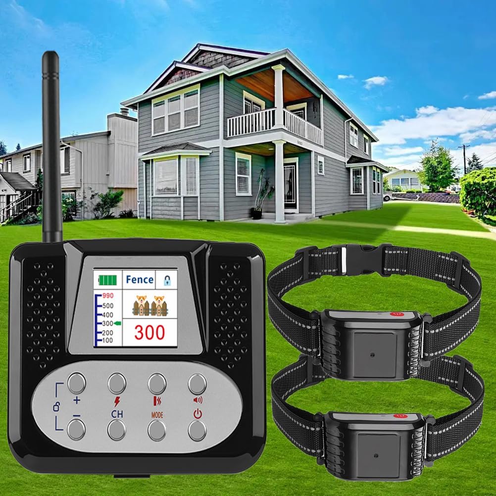 Wireless Dog Fence, 2026 Electric Fence for Dogs & Training Collar with Remote, Pet Boundary Containment System, Adjustable Range Sizes, Suitable for Outdoor Yard Indoor,for2dogs