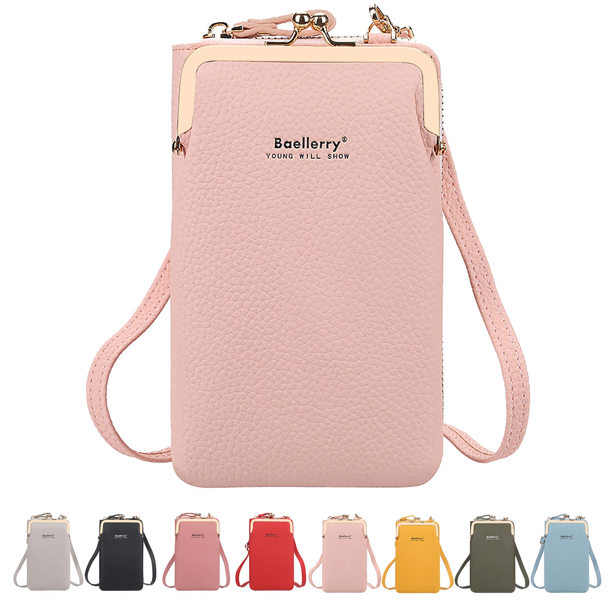 ZhengYueWomen Crossbody Phone Bag Ladies Wallet Small Soft PU Leather Cell Phone Purse Mini Shoulder Bag with Strap Card Slots