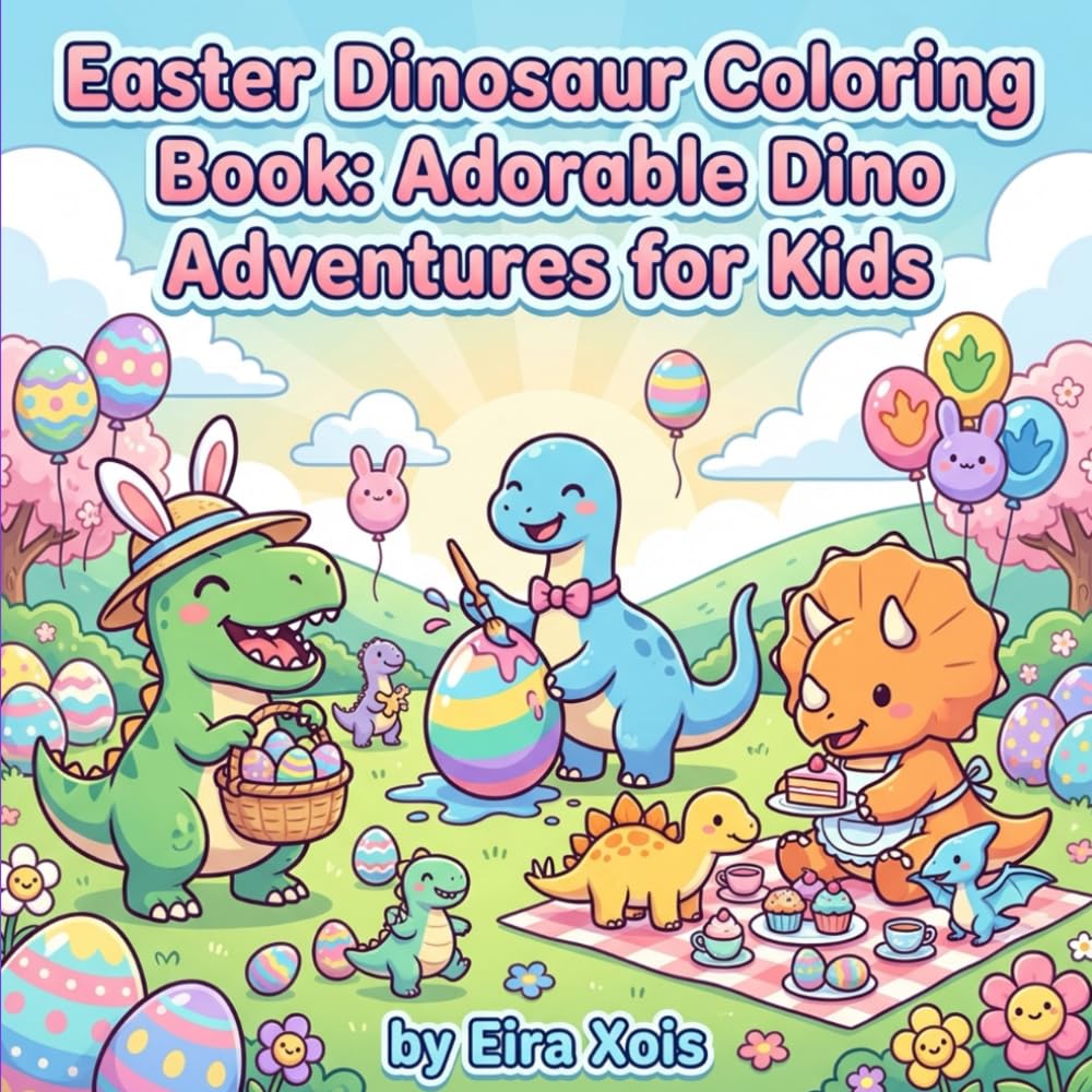 Easter Dinosaur Coloring Book: Adorable Dino Adventures for Kids