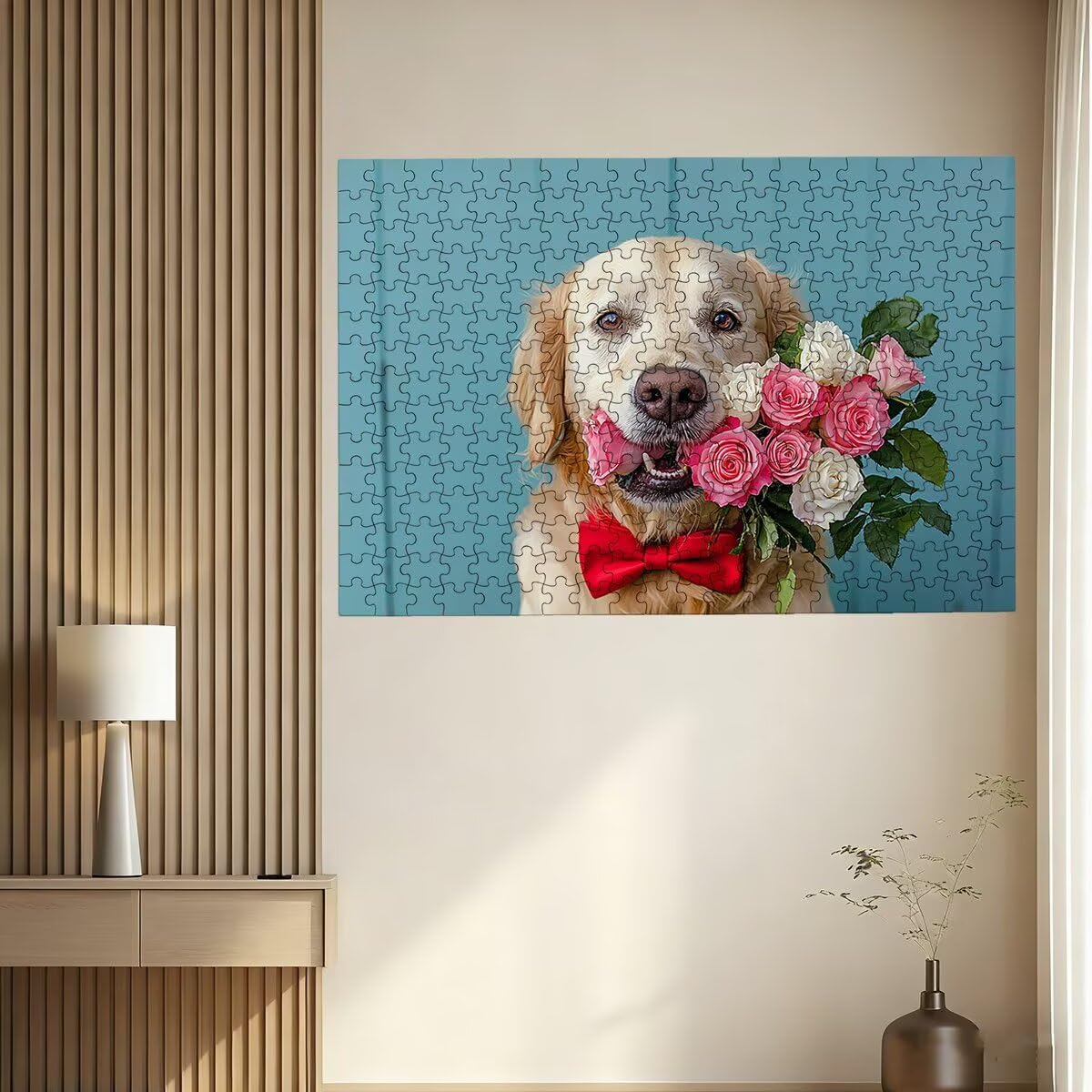 Puzzle 1500 sztuk różowe drewniane puzzle pies klasyczne wyzwanie puzzle dla całej rodziny zabawki puzzle litery na plecach oryginalne prezenty dla mężczyzn dekoracja -2389