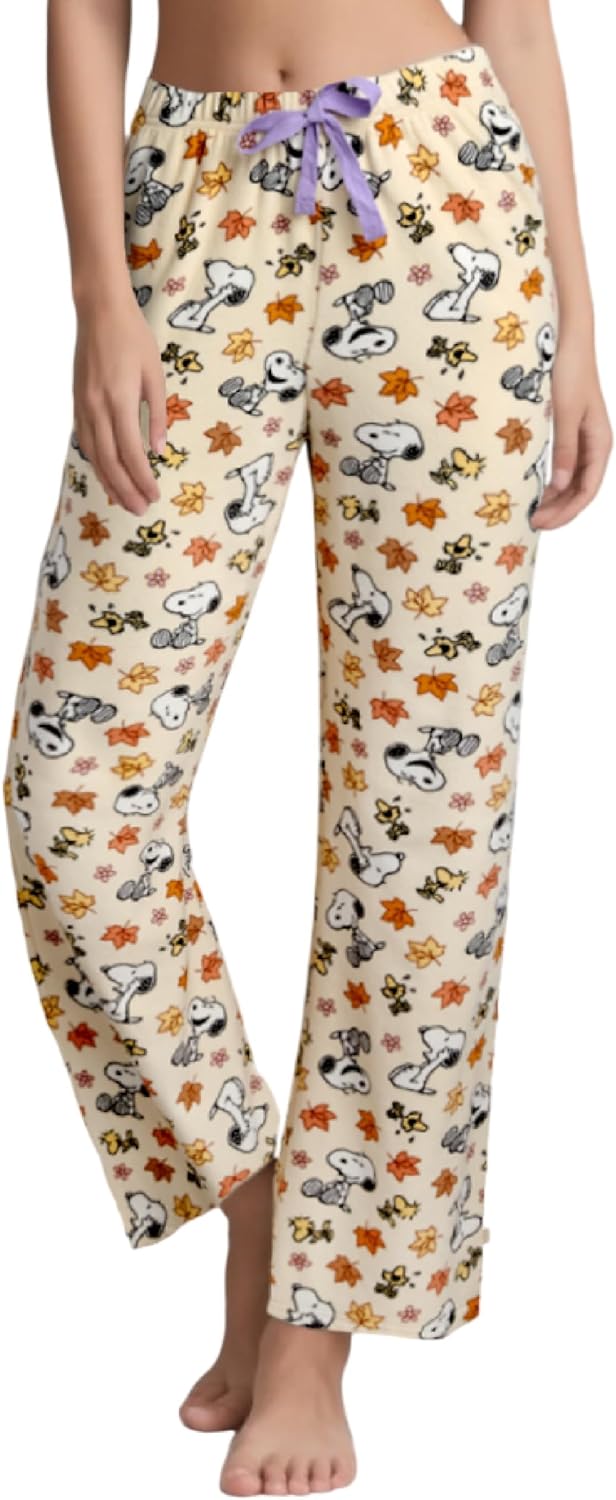 COCO BRANDS Womens Pajama Pants - Peanuts Snoopy Soft Stretch Sleepwear Bottoms - Comfy Fun Pajamas for Women (Sizes: XS-XL)