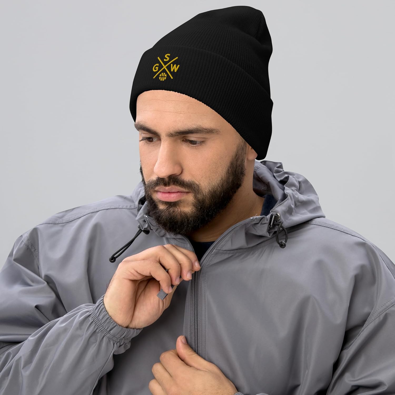 Golden State Basketball Cross Retro Winter Beanie Cap
