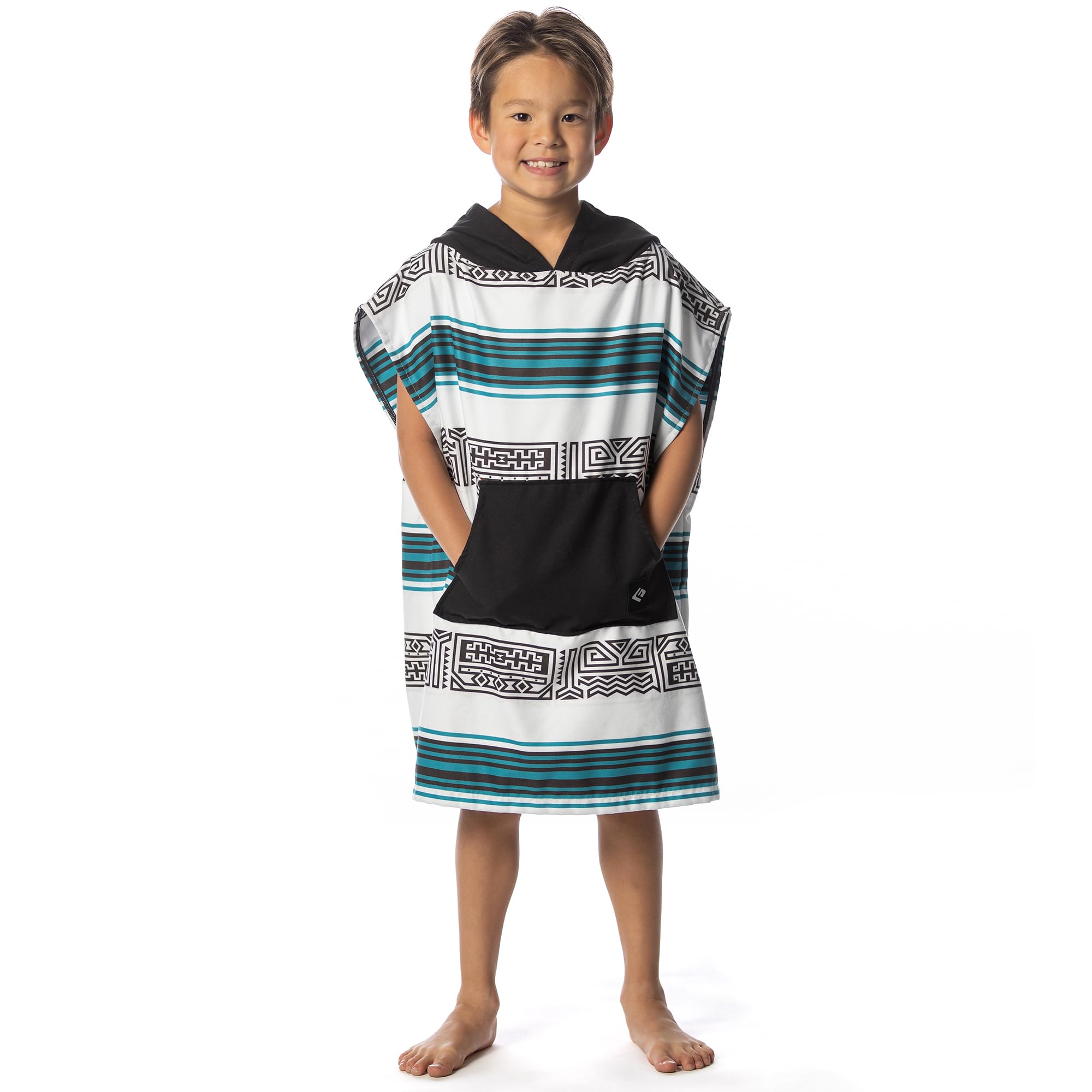 Flow Changing Poncho for Kids with Hood for Swim and Beach (Tribe, S)