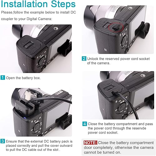 Miniatura 7 de AC-PW20 Acoplador de CC de repuesto de batería NP-FW50, cable de alimentación USB de repuesto para adaptador de corriente alterna, batería simulada