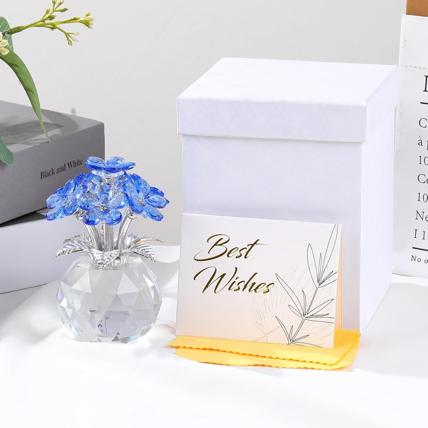 Ornalrist Blue K9 Crystal Forget Me Not Flowers, Meaningful Remembrance Gifts, Birthday Gifts for Friend Sister, Glass Figurines Collectibles - Image 2