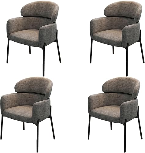 Miniatura 21 de Sillas de cocina de comedor con lino de algodón, juego de sillas de comedor con cojines, silla de sala de estar con almohadilla antideslizante