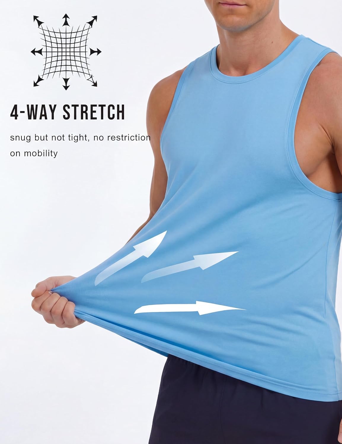 MAGCOMSEN Men's Tank Top Sleeveless Muscle Shirts Quick Dry Workout Gym Cut Off Shirt Lightweight Summer Bodybuilding Tee - Image 5