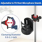 Adjustable Mic Stand Drink Holder with 360° Rotate Microphone Stand Cup Holder - Universal Water Bottle Holder Clamp On Cup Holder for Mic Stand, Music or Drum Stands to Holds Cups, 1 Pack