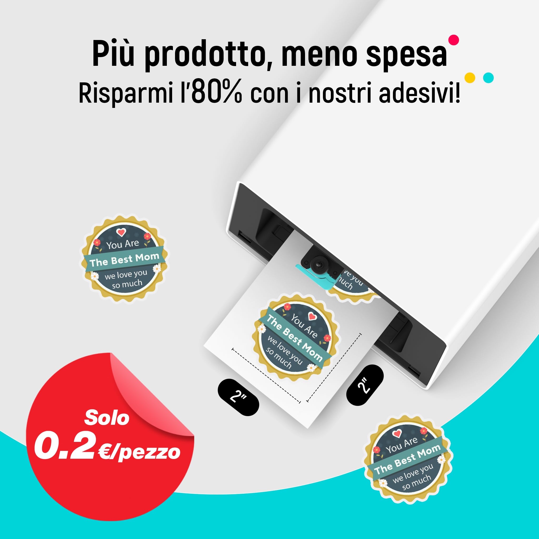 Liene Carta Adesiva & Cartucce (Versione Adesione Potenziata) – 2 Ricariche inchiostro + 72 Fogli 10x18 cm, Sublimazione Termica Impermeabile, Compatibile con Liene PixCut S1
