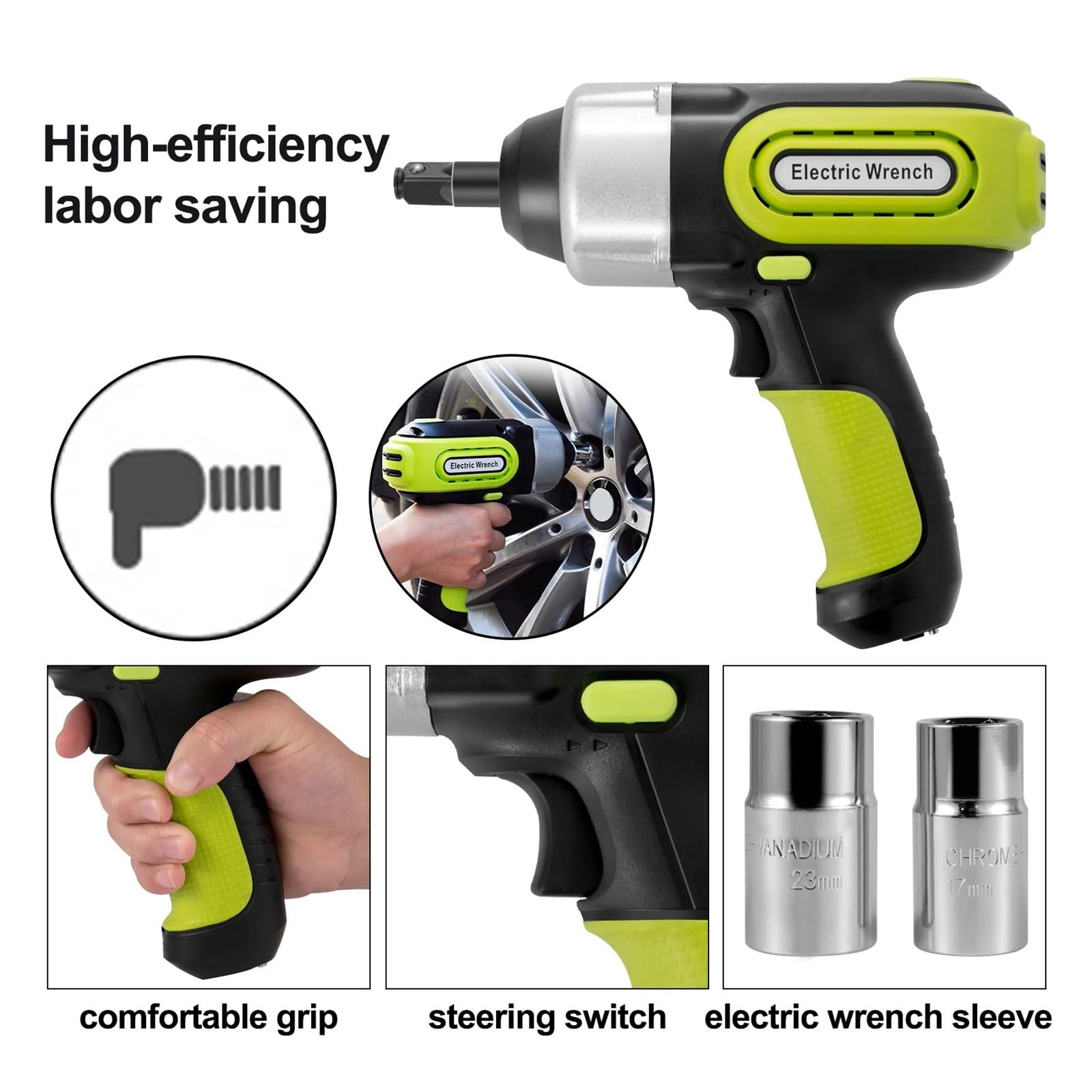 sollevatore auto Martinetto elettrico da pavimento da 5 tonnellate con avvitatore a percussione elettrico Strumento di riparazione per auto con martinetto idraulico leggero a LED sollevatore
