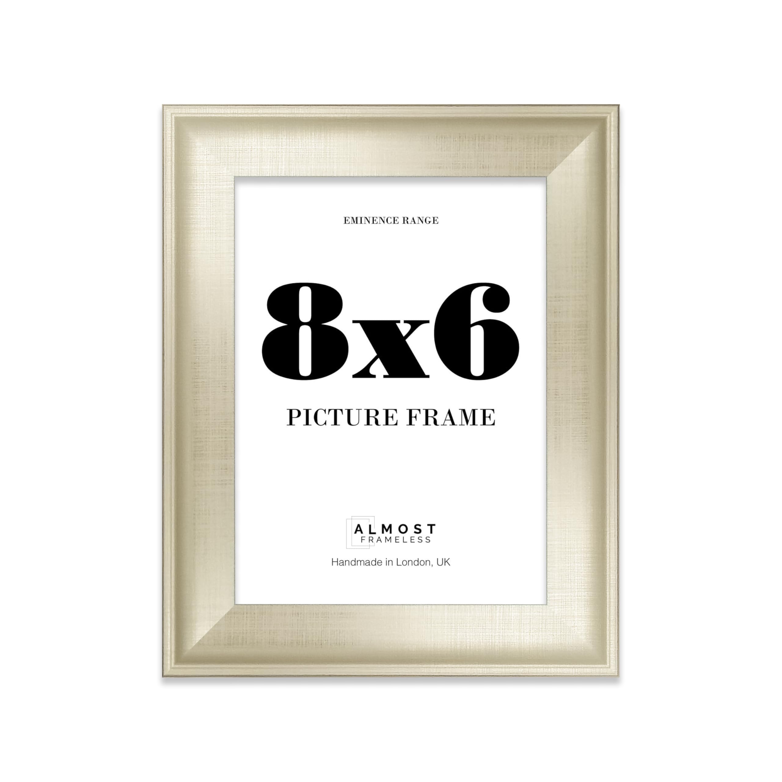 8x6" Silver Picture Frame - Rustic Wood Industrial Effect Photo Frame for Wall Display, Ideal for Posters, Prints & Home Décor, Wall Hooks and Kickstand, 32mm Edge - 1 Pack