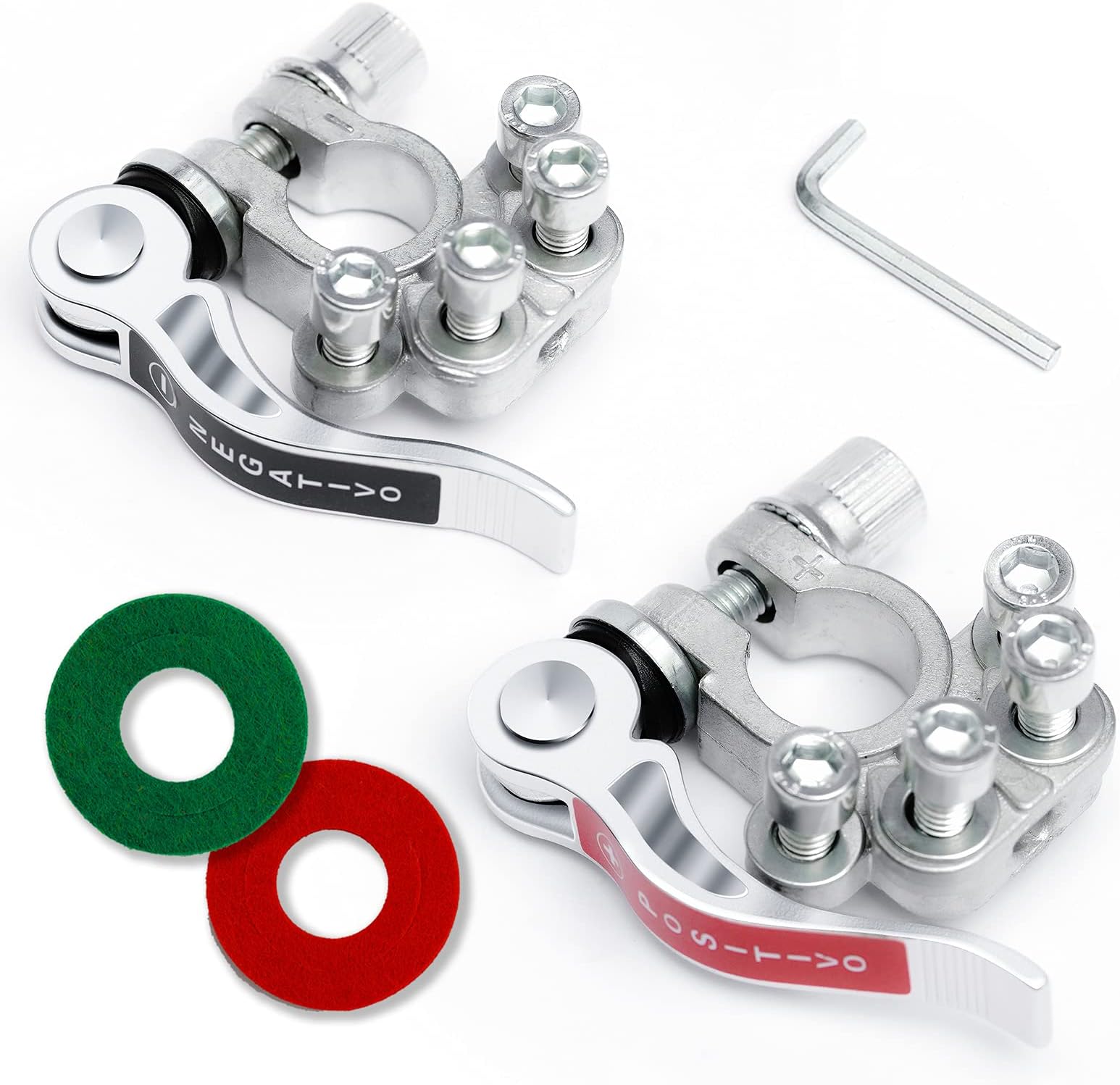 Premium Battery Terminal Connectors, 2Pcs Quick Release Disconnect Car Battery Cable Terminal, Positive Negative for SAE/JIS Type A Posts, Good Contact, Corrosion Resistance