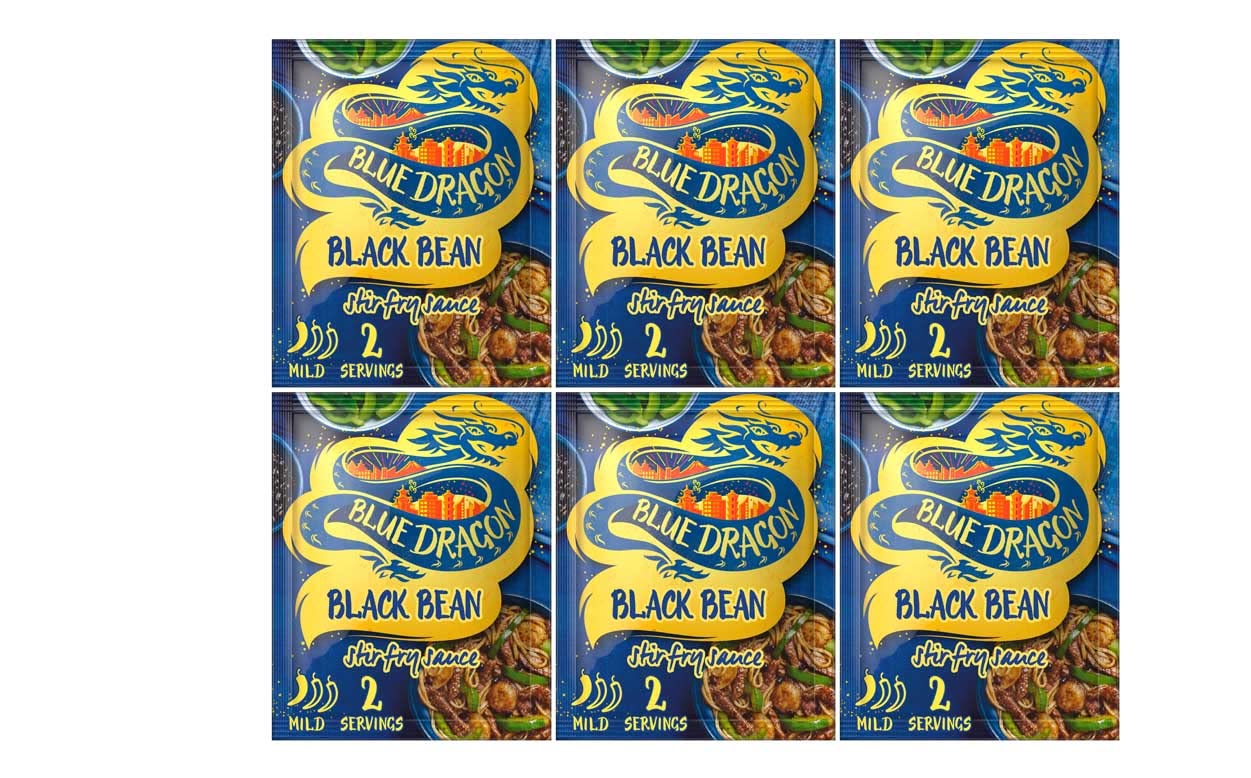 Blue Dragon - Salsa per friggere i fagioli neri, 120 g, confezione da 6