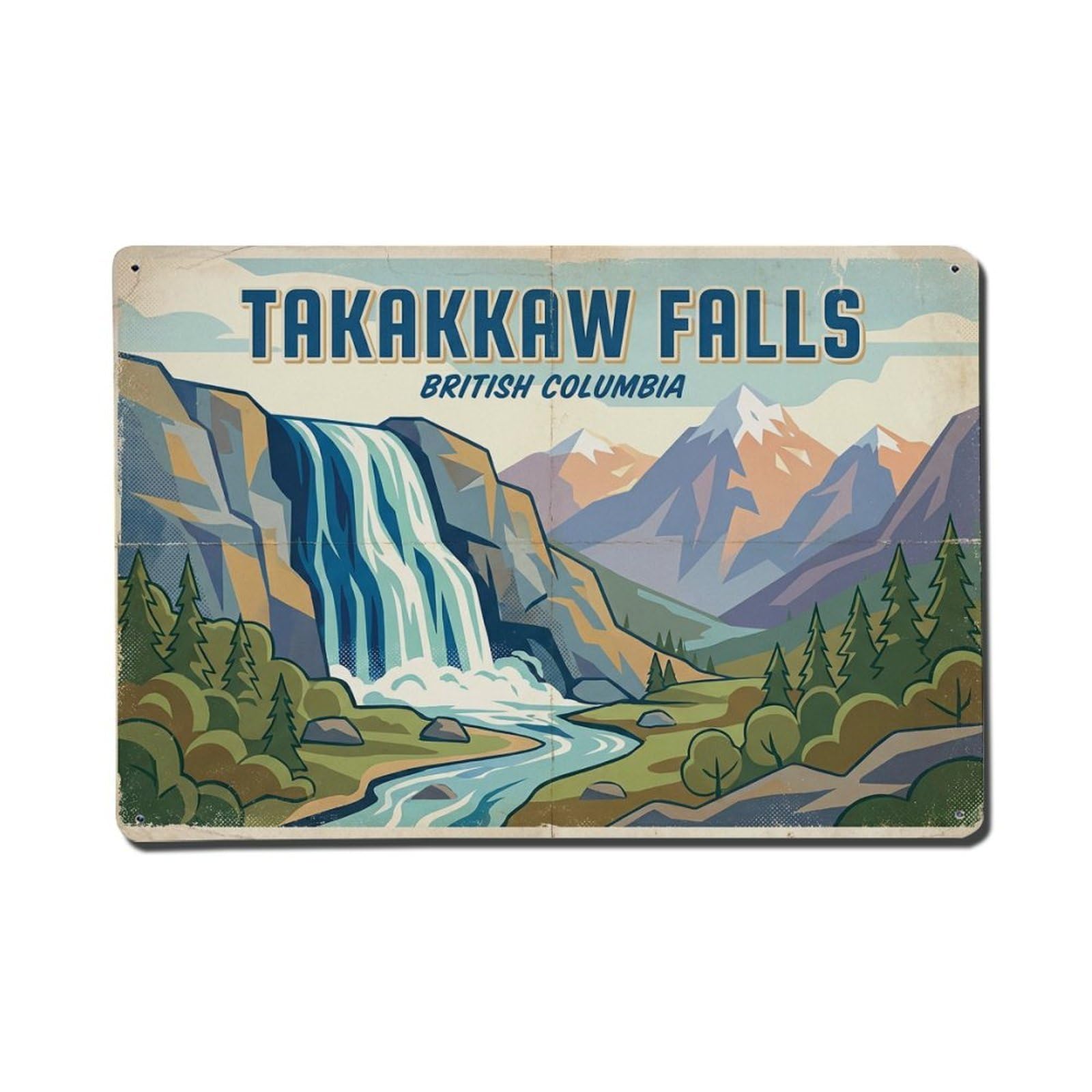 Cxhjca 8X12inch(20X30cm) Vintage Travel Canada Takakkaw Falls Metal Tin Sign