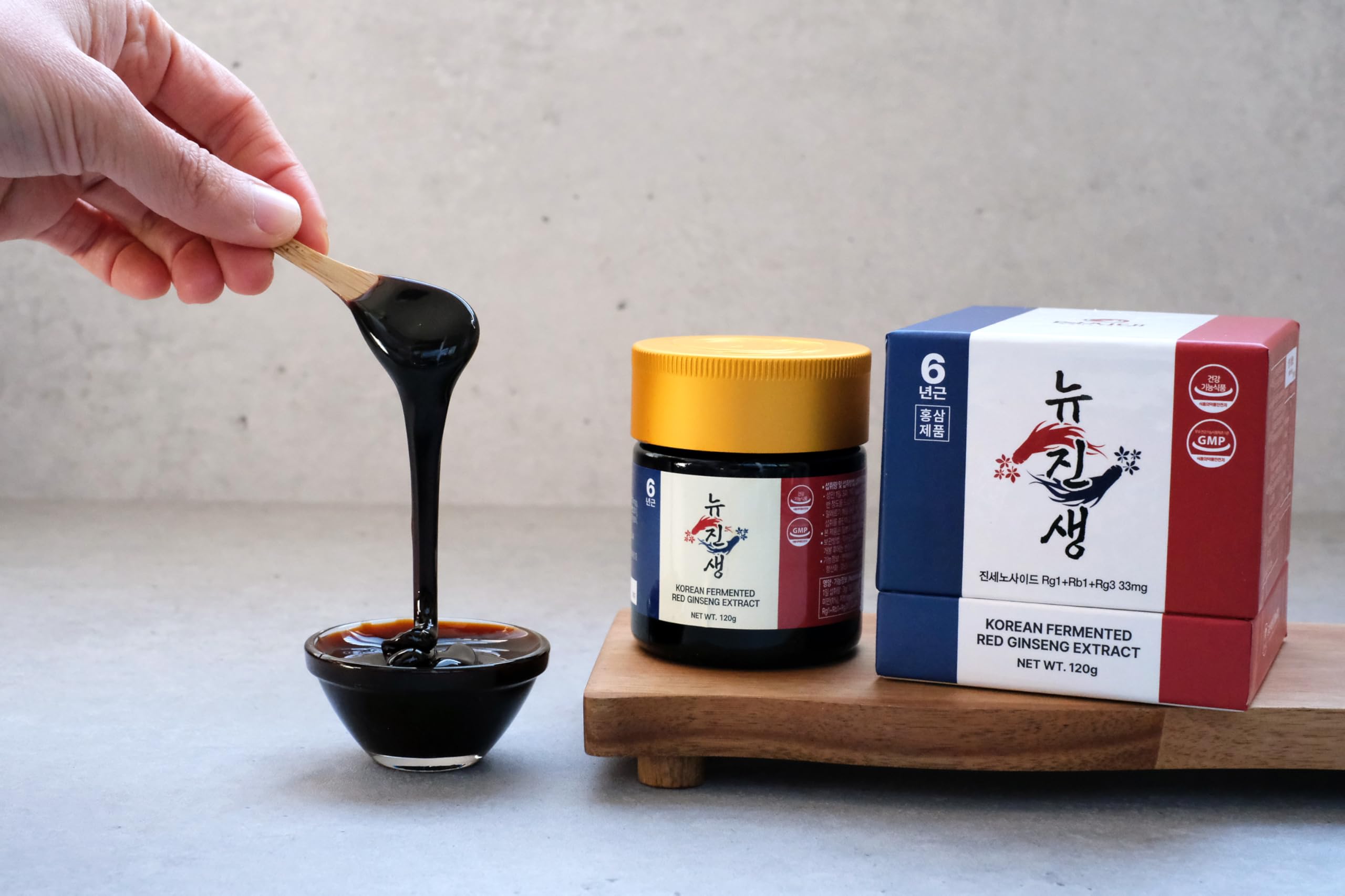 SAMSIDAE - Nuevo Ginseng Rojo Coreano Fermentado, Extracto Concentrado 120 g, Doble Fórmula Innovadora (Clásica + Fermentado), Raíces de 6 años, Alto Contenido de Ginsenósidos 11 mg/g, Curación de 4