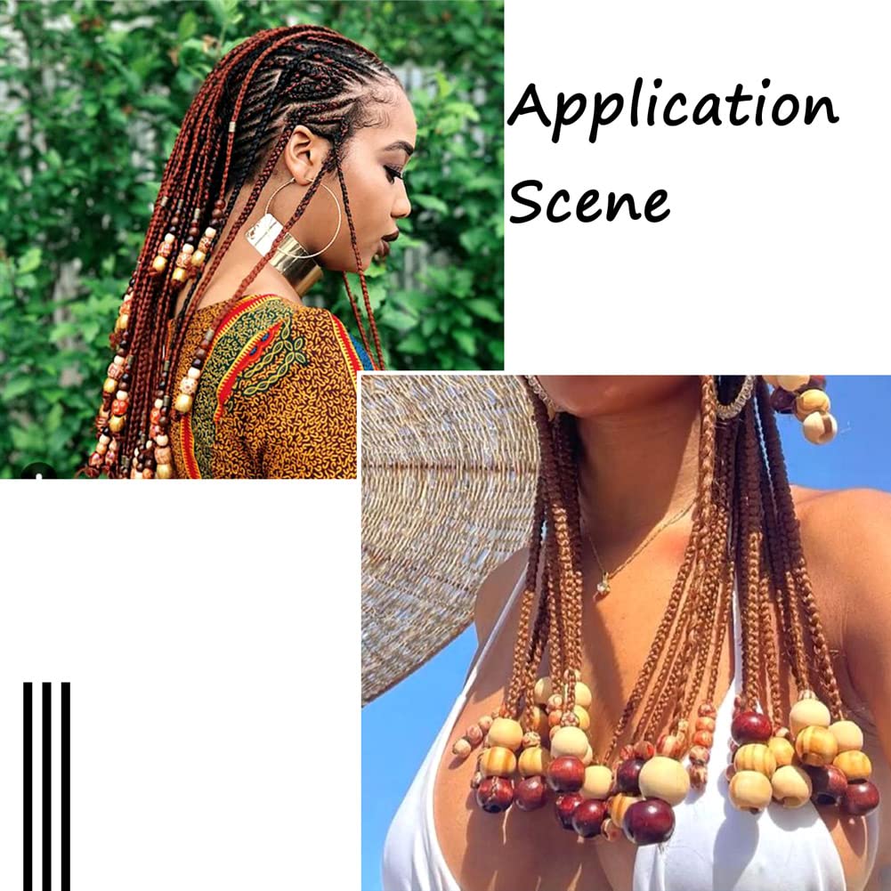 400 Perles En Bois Pour Tresses Et Macramé - 4 Couleurs - Trou 3-5mm