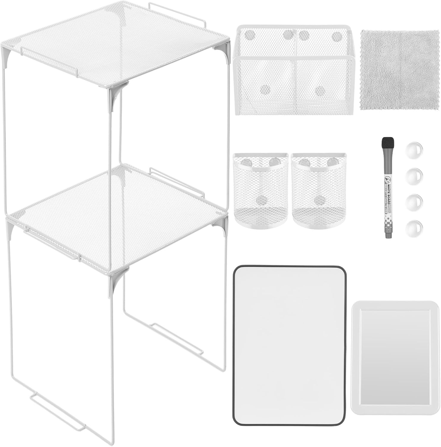 Ctosree 13-pcs Locker Organizer Kit with Mesh Shelves and Accessories