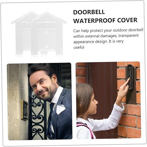Miniatura 6 de DOITOOL 2 protectores transparentes para timbre de puerta para uso al aire libre, fácil instalación, caja a prueba de lluvia de plástico