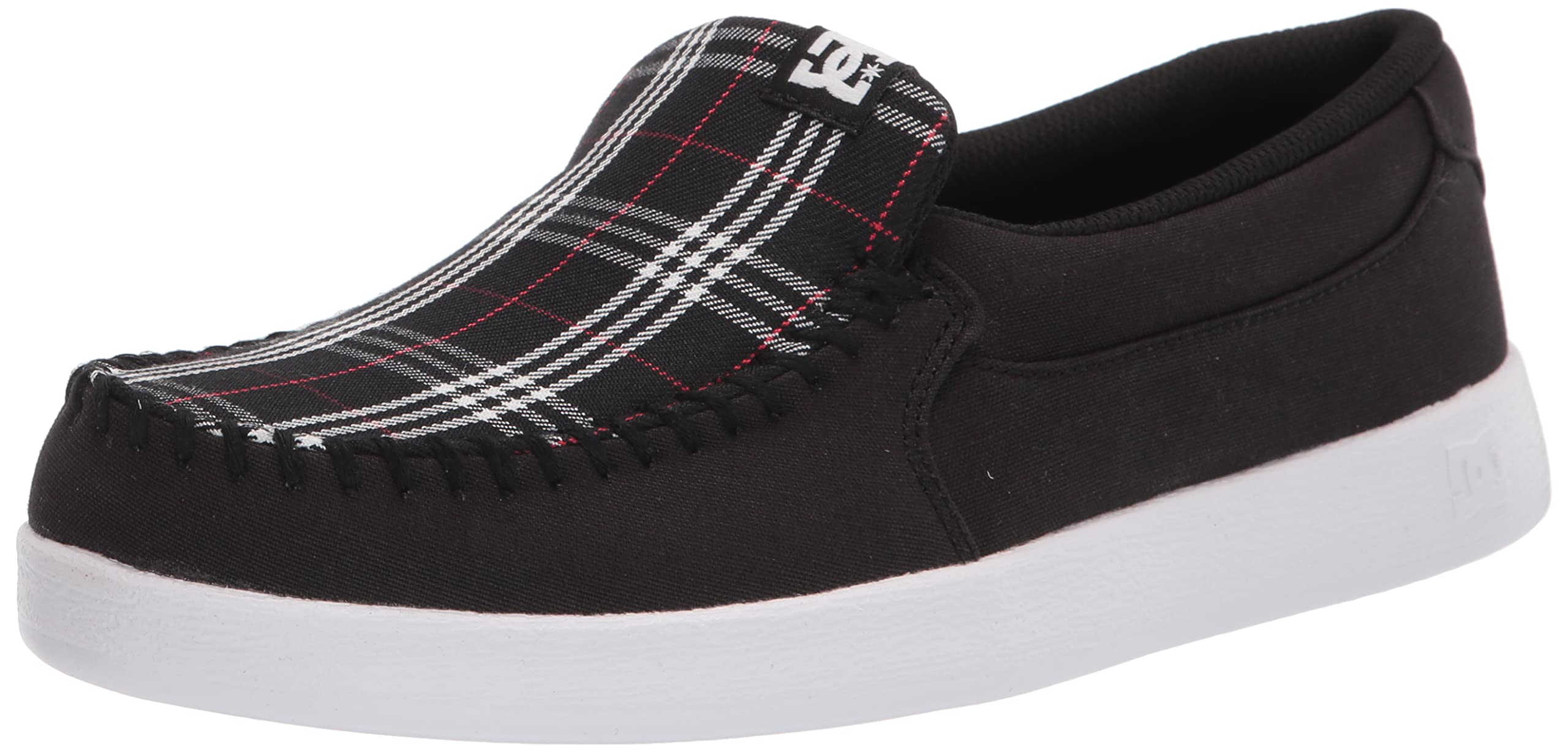 DCWomen's Villain 2 Slip On Casual Slipper Skate Shoe, Black/Plaid, 10