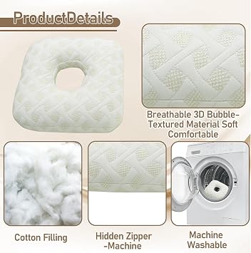 Hocklliy Ear Piercing Pillow for Side Sleepers with Hole for Ear Pain Relief Sleeping Pressure Pain, Cooling and Breath Guard Pillow