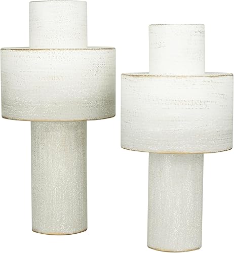 Miniatura 4 de CosmoLiving by Cosmopolitan Jarrones decorativos de metal para centro de mesa, juego de 2 jarrones de flores para decoración del hogar de 16