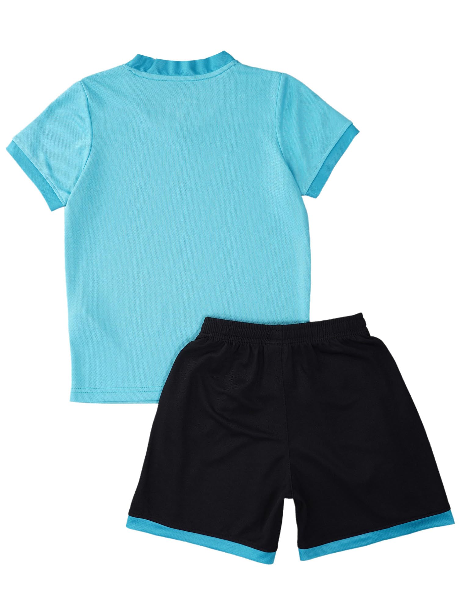 TiaoBug Enfant Garçons Maillot de Foot Survêtement de Sport T-Shirt Athletics Sports Compression et Short de Sport Fitness Running Maillot Barcelone Sportwear 3-16 Ans