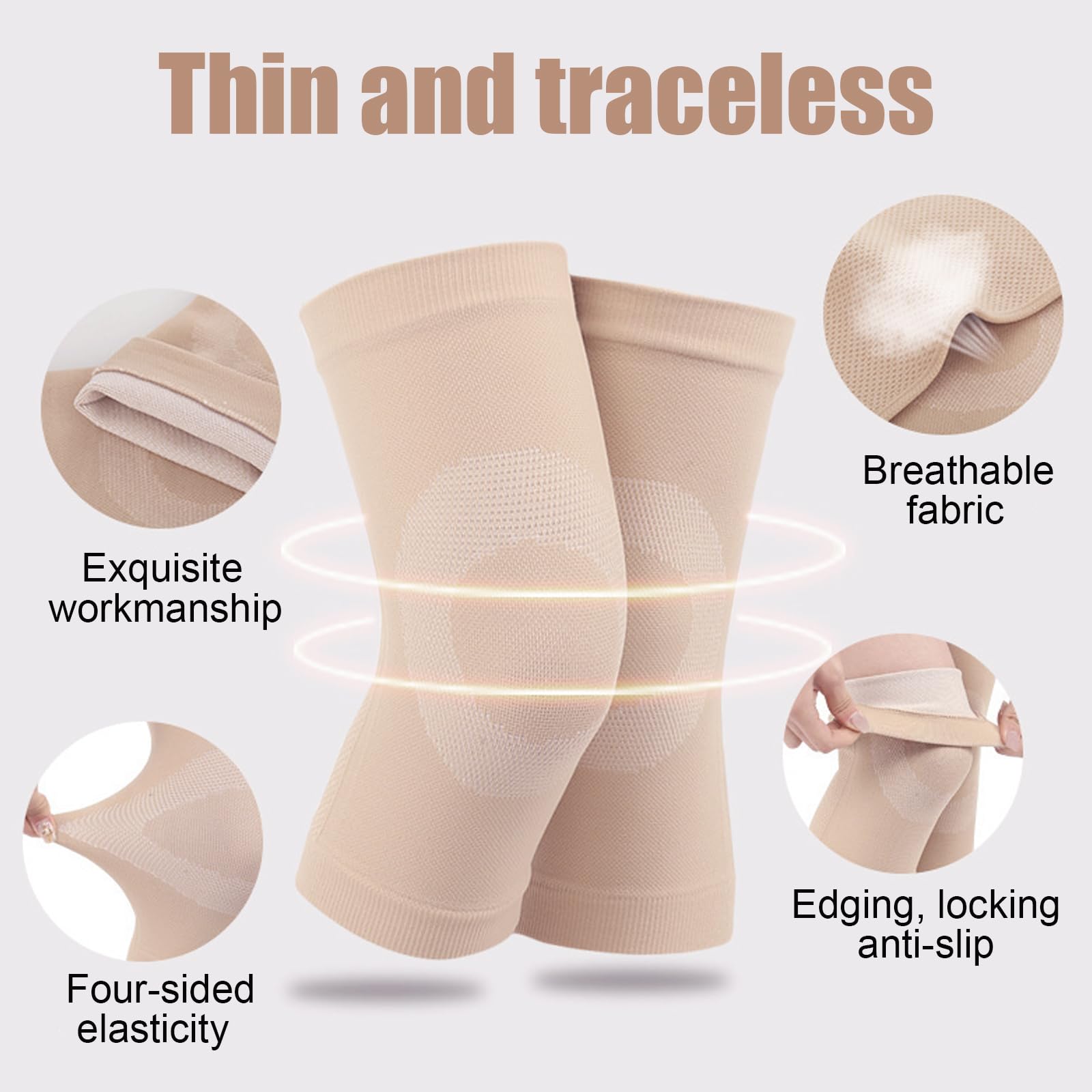 ginocchiera per artrosi ginocchio,ginocchiere powerlifting,fascia elastica ginocchio,ginocchiera sportiva,1 paio per alleviare il dolore durante l'attività fisica e dopo l'infortunio (beige,L)