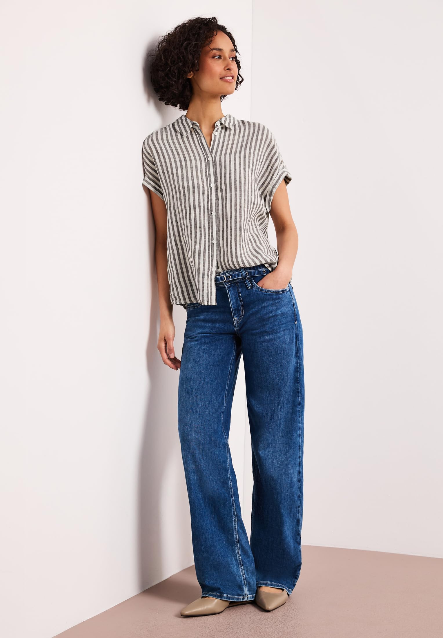 Street One 3412463 Camicetta in Lino a Righe Donna (Pacco da 1)
