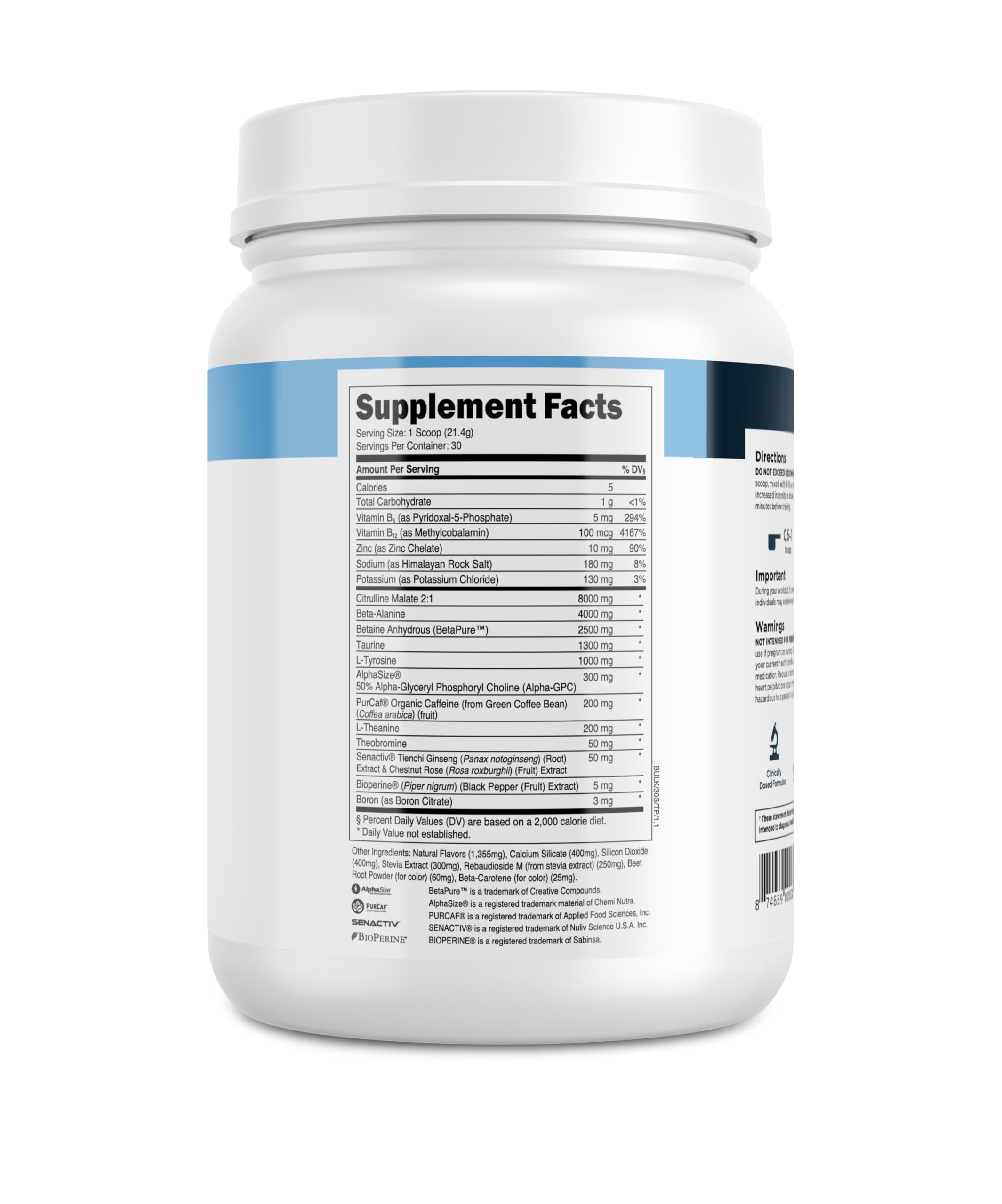 Transparent Labs Bulk Pre Workout Powder - 30 Servings, Tropical Punch — Amazon image 9