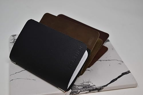 Miniatura 4 de Personalized Refillable Leather Notebook Cover  Includes Paper  Fits 4" x 5.75" Field Notes  Monogrammed Leather Journal  Custom Gift  Handmade in