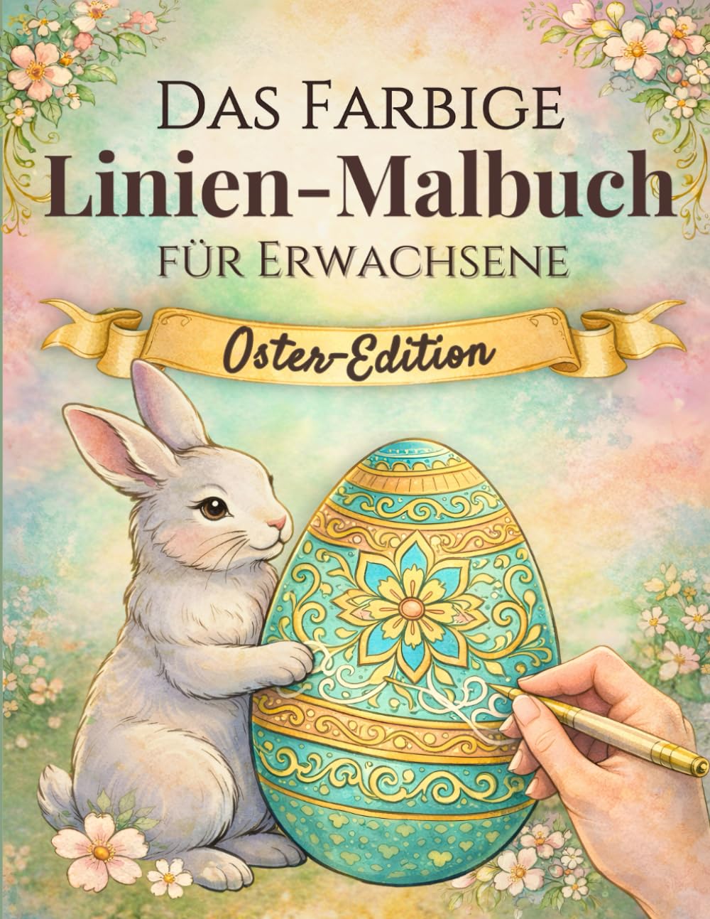 Das farbige Linien-Malbuch für Erwachsene – Oster-Edition: Entspanntes Nachzeichnen für Ruhe und Achtsamkeit – Die Farben sind schon da, Du zeichnest die Linien
