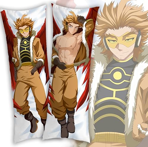 QIWUQIOWQ Hawks - Almohadas corporales, almohada corporal de anime, funda de almohada corta de felpa de anime japonés Dakimakura, 59 x 20 pulgadas,