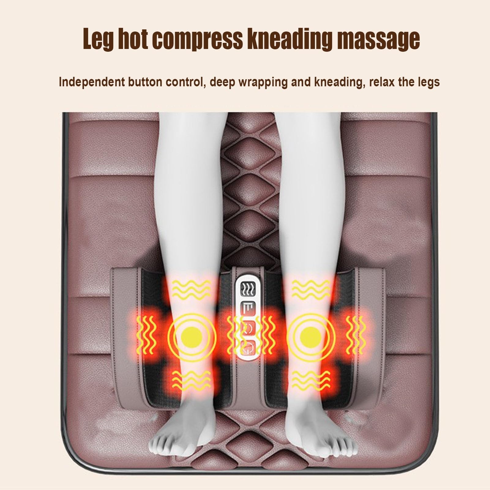Tappetino massaggiante per tutto il corpo con calore, materasso massaggiante elettrico con 10 motori vibranti, tappetino massaggiante riscaldato portatile e pieghevole per collo, schiena, lombare