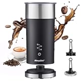 4 in 1 Stainless Steel Electric Milk Frother and Steamer&comma; 8&period;12oz&sol;240ml Milk Steamer and Frother for Latte&comma; BPA Free&comma; Enjoy Perfect Milk Froth in 2 Min - Black