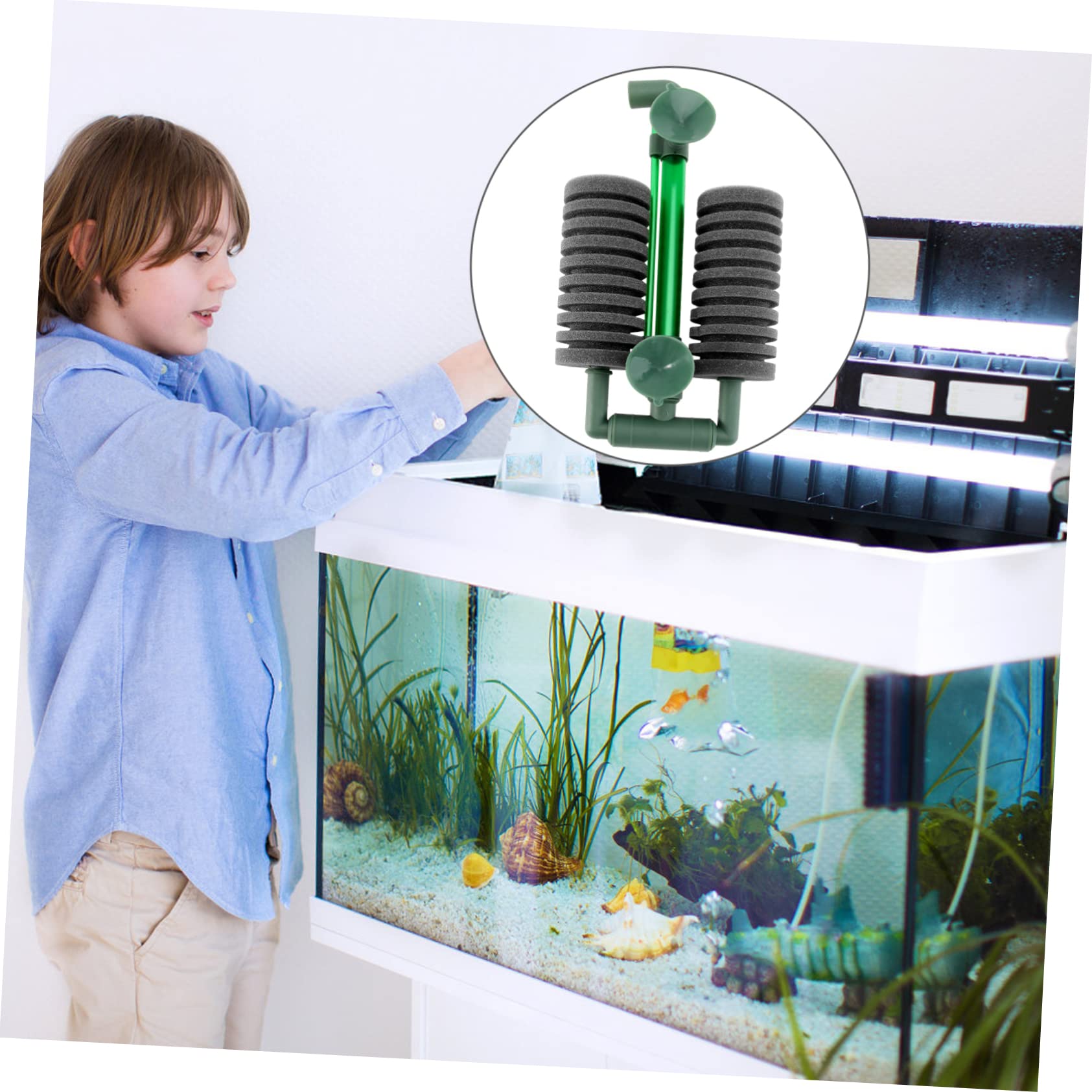 BESPORTBLE 3stücke Aquarium Filter Praktischer Schwammfilter Für Fischtanks Biochemischer Wasserfilter Mit Großem Luftvolumen Teleskopisch Niedriggeräuschbetrieb Funktion Für Optimale