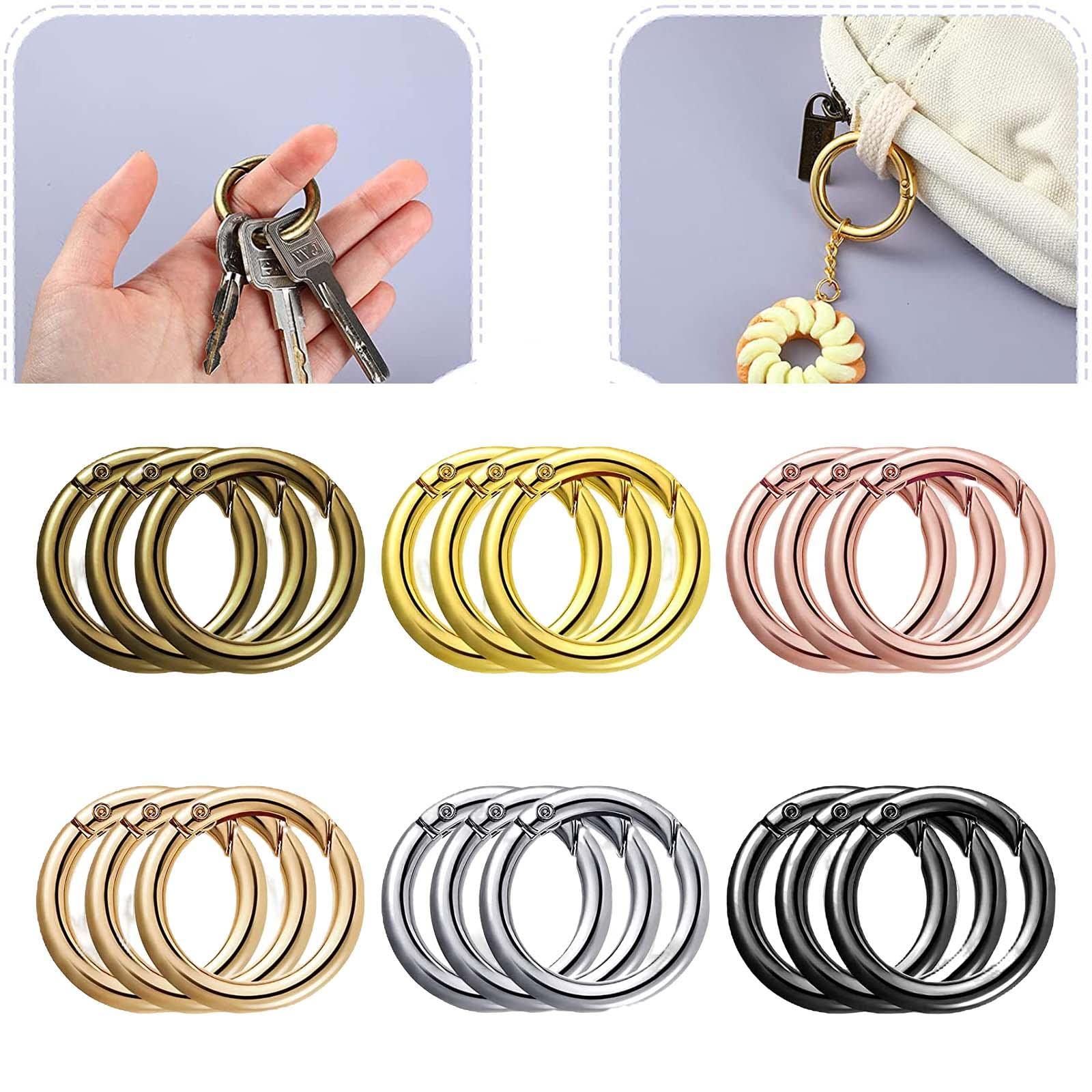 5 set di 18 moschettoni a molla con anello a O ring, con fibbia, gancio a scatto