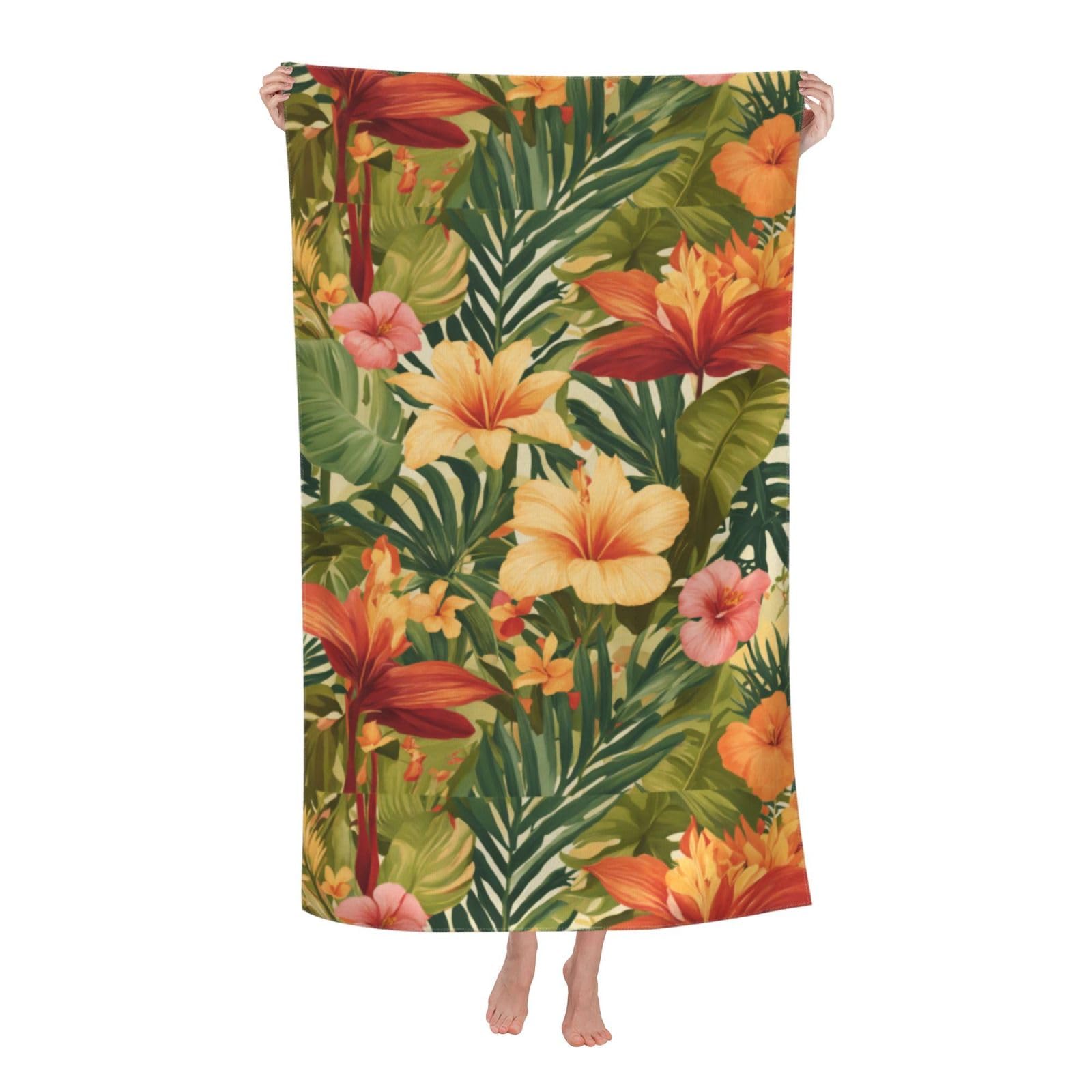 Cbaaghh Beauty Flowers Print Adult Beach Towels,Beach & Pool Towel,Beach Towels,Towels For Camping