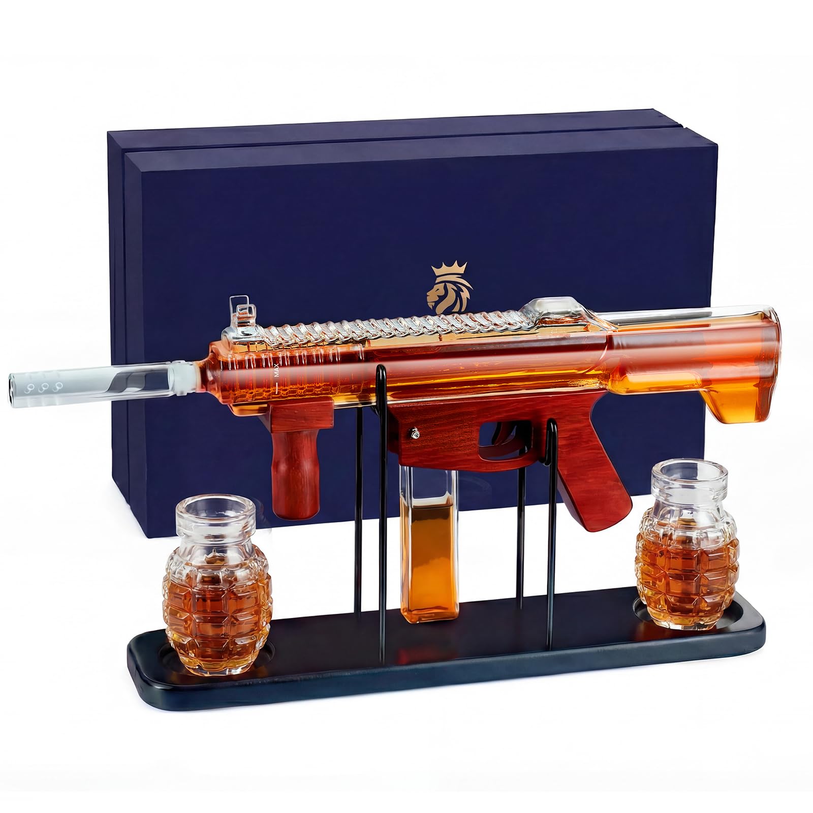 Regali per uomini papà,Kollea Set di decanter per whisky da pistola- Edizione Limitata, Decanter per Liquori con Bicchiere,Regalo di Compleanno per Lui Marito,Regalo Militare per Bere in Casa Bar