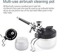 Vista 7 de Kit de limpieza de aerógrafo Olla de limpieza de vidrio con soporte, herramientas de limpieza de lavado, 5 agujas de limpieza de boquillas